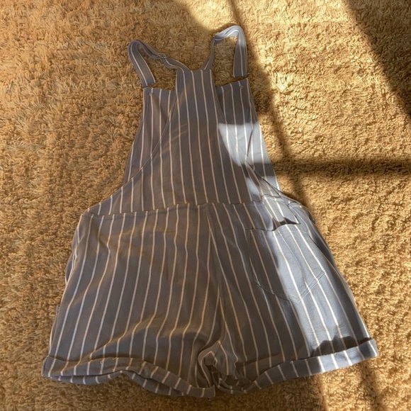 Blue and white overalls (shorts), cotton - Picture 2 of 3